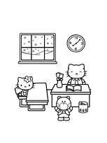 coloriage hello kitty a l ecole